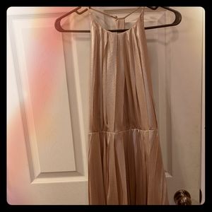 Halston Metallic Gold Fringe Dress